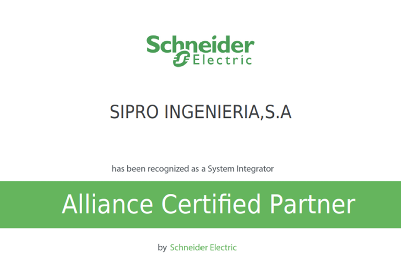 2004 - SIPRO INGENIERIA obtiene certificación como partner de Schneider Electric. Primeros desarrollos de producto para la marca.